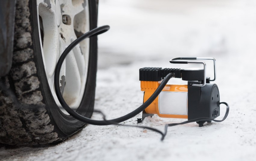 Накачка шин зимой